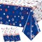 3Pcs Patriotic Tablecloth, 4th of july decorations with Red White Blue Star and Fireworks